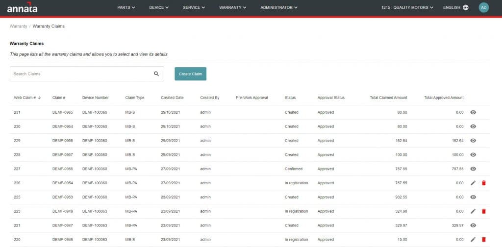 Dealer Portal - Warranty and inventory management